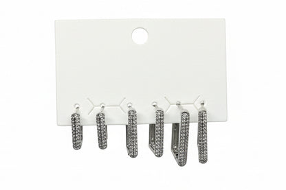ORECCHINI STRASS QUADRATO
