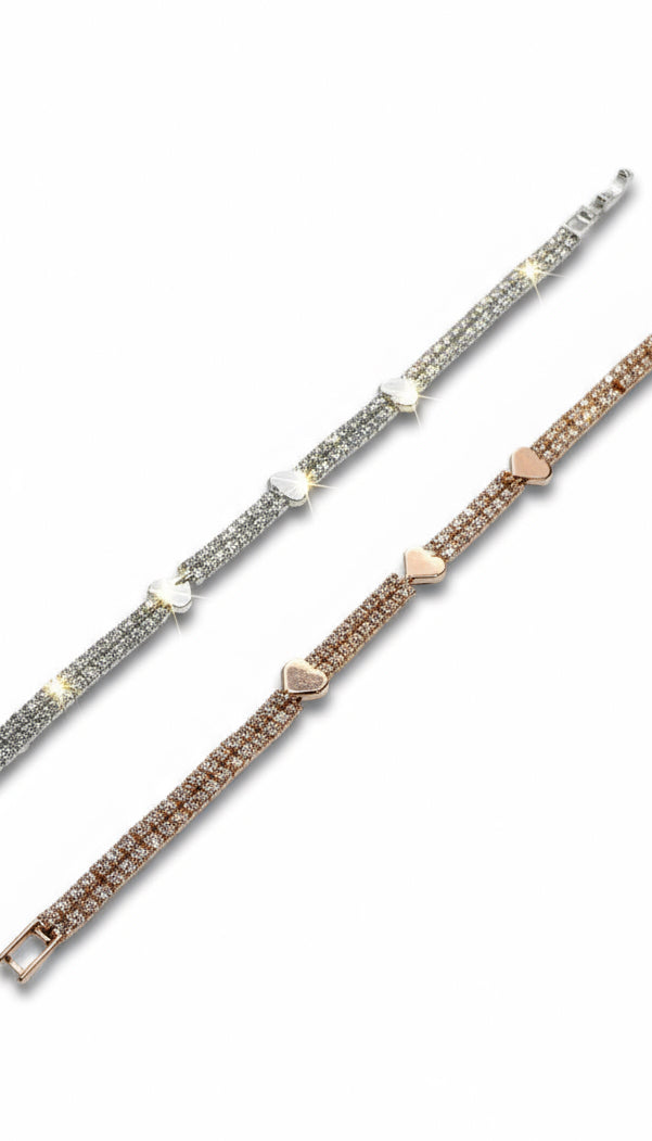 BRACCIALE TENNIS CON CUORI