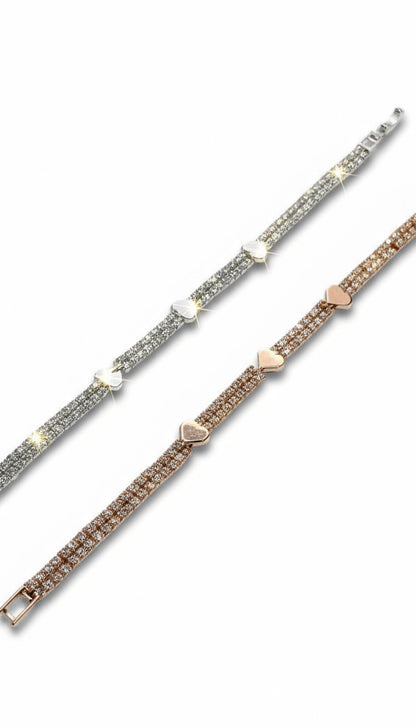 BRACCIALE TENNIS CON CUORI