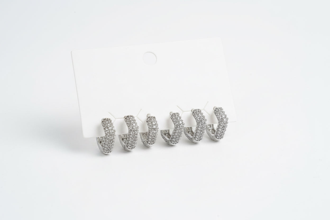 ORECCHINI STRASS QUADRATO