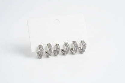 ORECCHINI STRASS QUADRATO