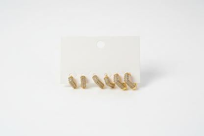 ORECCHINI STRASS QUADRATO