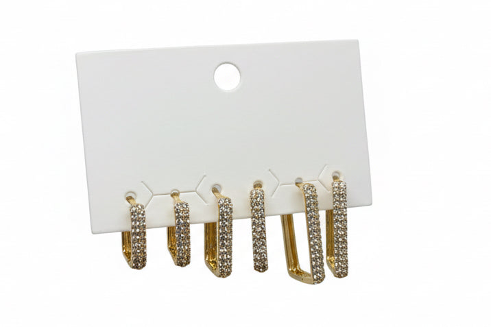 ORECCHINI STRASS QUADRATO