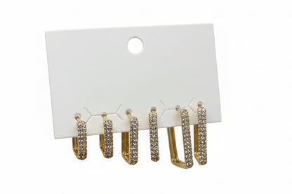 ORECCHINI STRASS QUADRATO